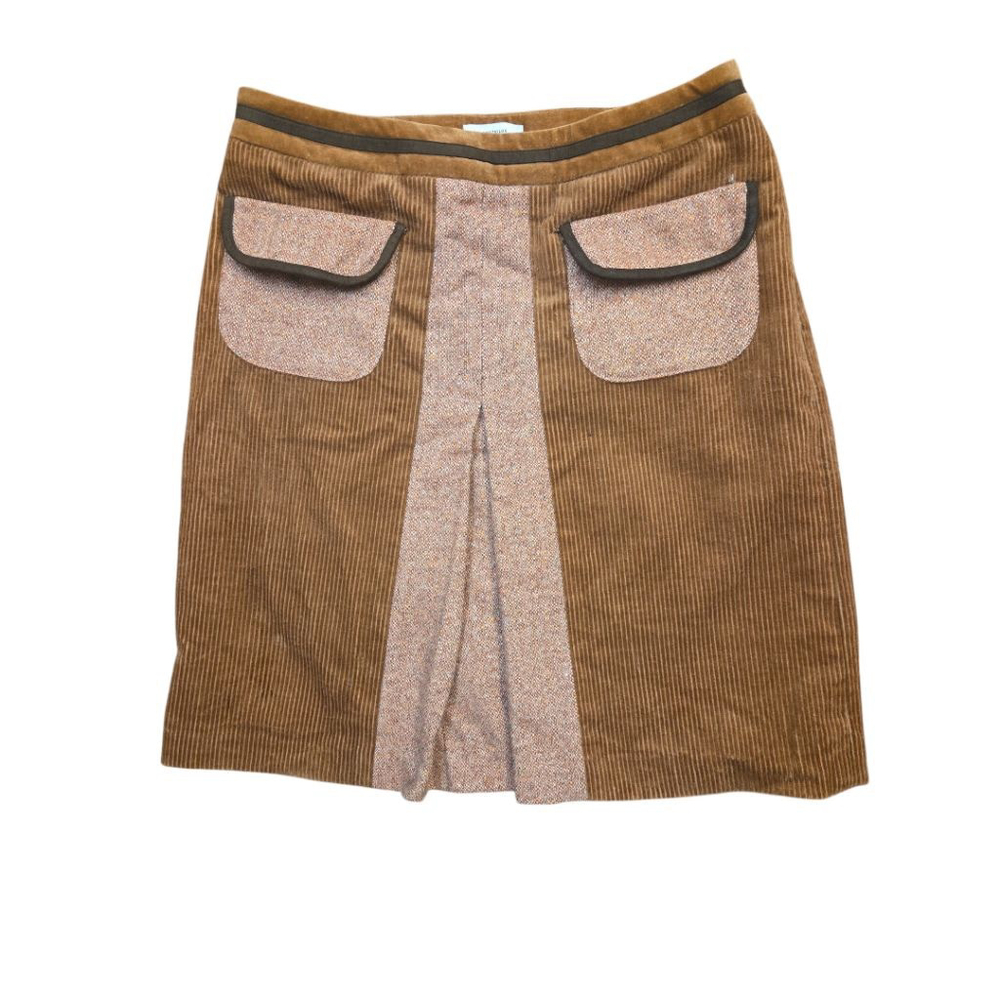 Women's Ann Taylor LOFT Brown Corduroy & Tweed Mini Skirt Size 4 - Picture 2 of 4